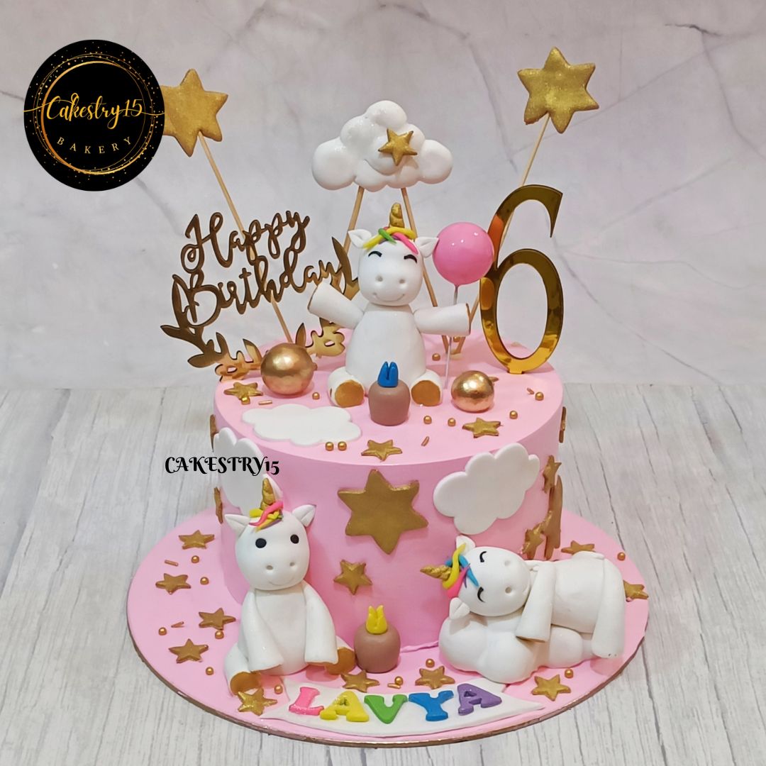 Unicorn Charm 1kg black forest birthday Cake by cakestry15,noida,cake full image