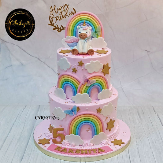 Unicorn Fantasia 3kg black forest birthday Cake by cakestry1 noida,cake full image