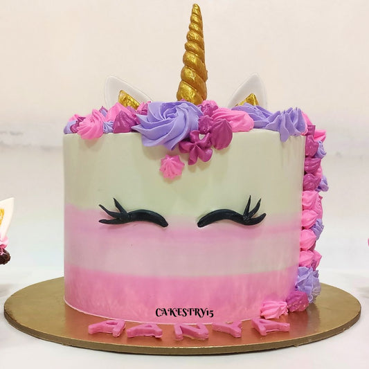 Unicorn Pink Theme 2kg pineapple 10th birthday Cake by cakestry15,noida,cake full image