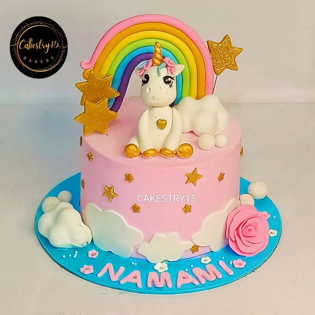 Unicorn Rose 1kg  blueberry birthday Cake by cakestry15 noida,cake full image