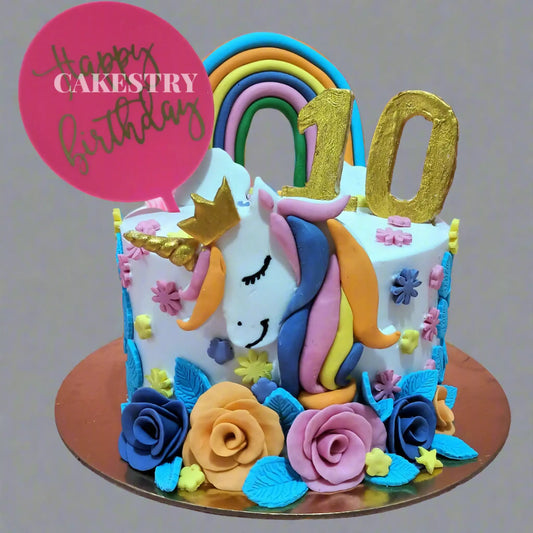 Unicorn Rose 2kg pineapple 10th birthday Cake by cakestry15,noida,cake full image