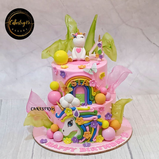 Unicorn Shimmer 2kg butterscotch 4th birthday Cake by cakestry15,noida,cake full image