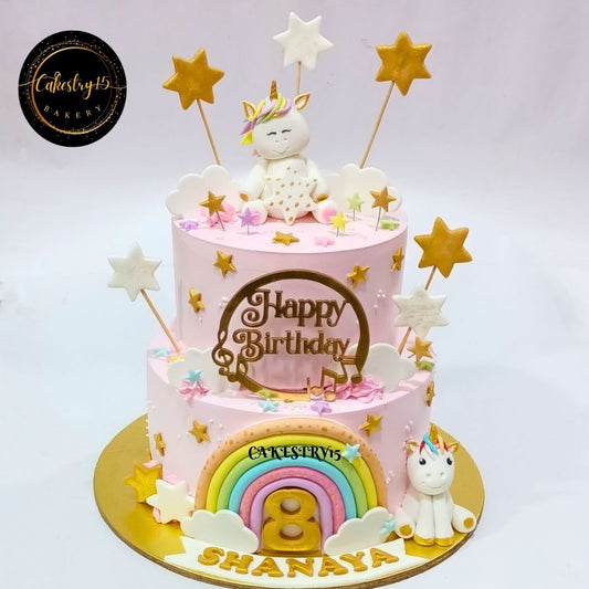 Unicorn Star 3kg chocolate birthday Cake by cakestry15 noida,cake full image