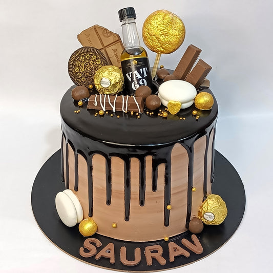 Whisky Theme Chocolate 1kg birthday Cake by cakestry15 noida,cake full image