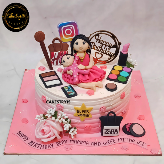 Wife, Style, and Love Cake,2kg butterscotch birthday cake for wife by cakestry15 noida,cake full image