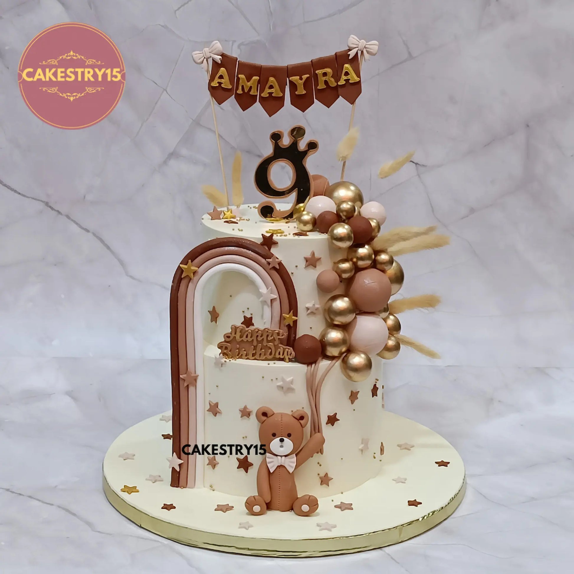 2kg eggless teddy theme black forest birthday cake from Cakestry15, Noida