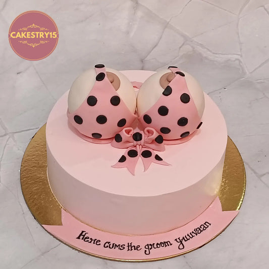 Eggless bachelor party kids birthday cake style theme cake Noida designed in pineapple flavour by Cakestry15.