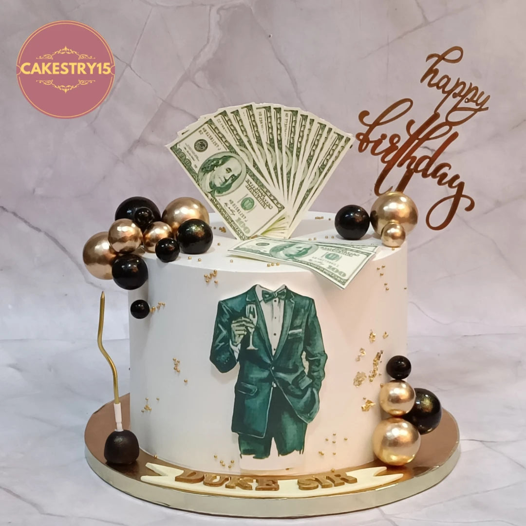 Boss theme birthday cake and theme cake Noida design crafted as premium eggless cakes for special celebrations.
