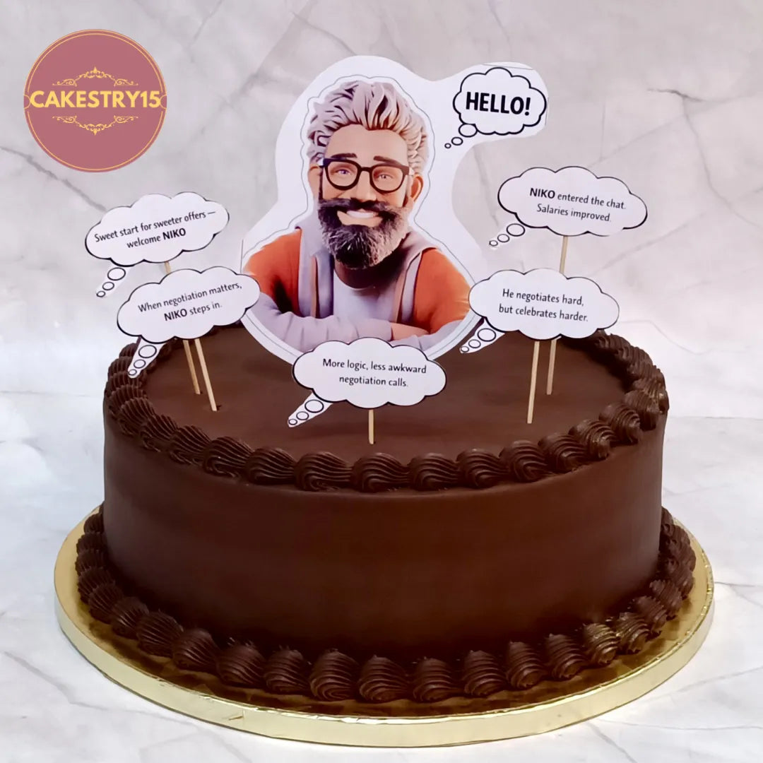 Premium eggless cakes by Cakestry15 featuring a boss theme cake Noida design for corporate birthday celebrations and office events.