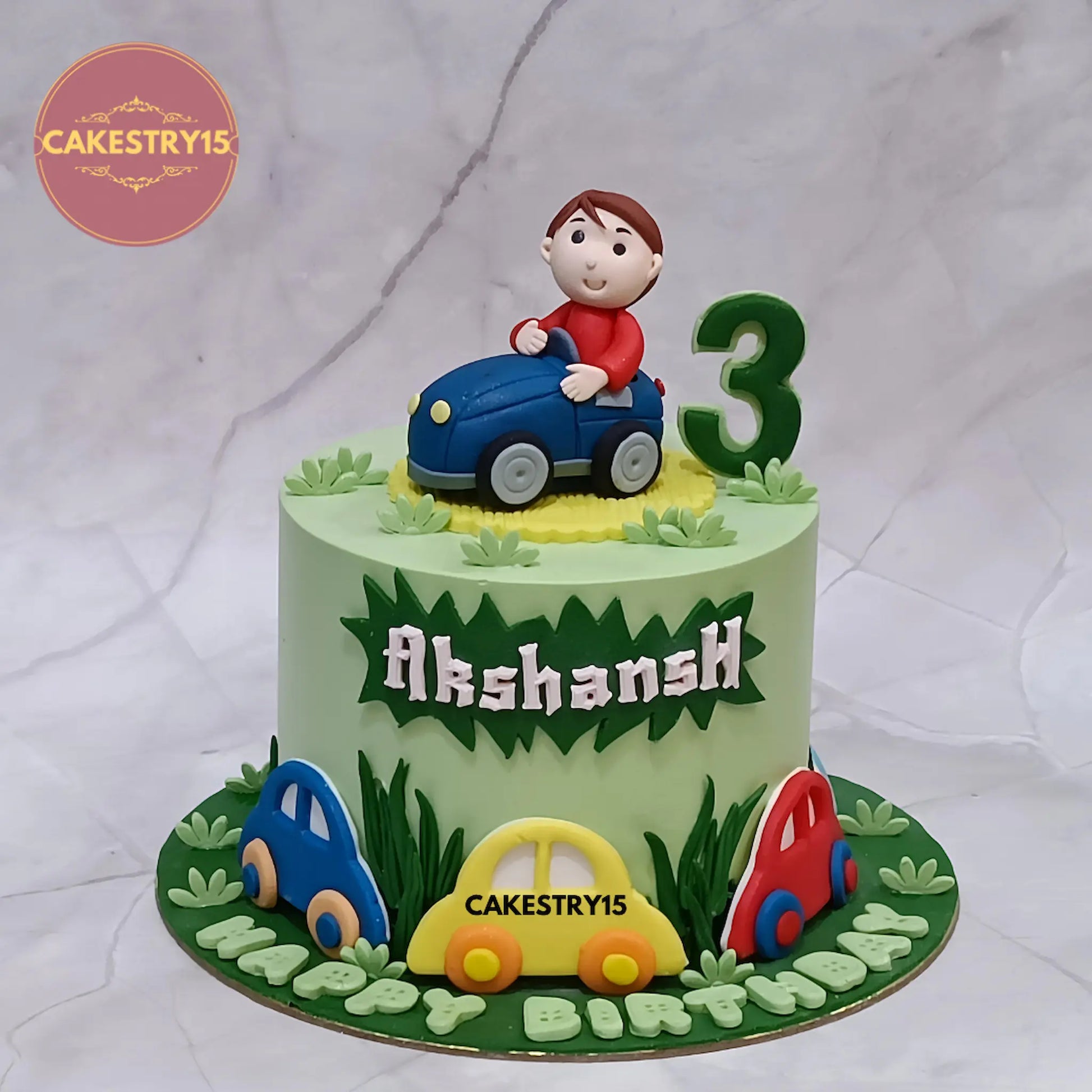 akshansh car theme 1kg chocolate flavour 1kg cake by cakestry15 noida
