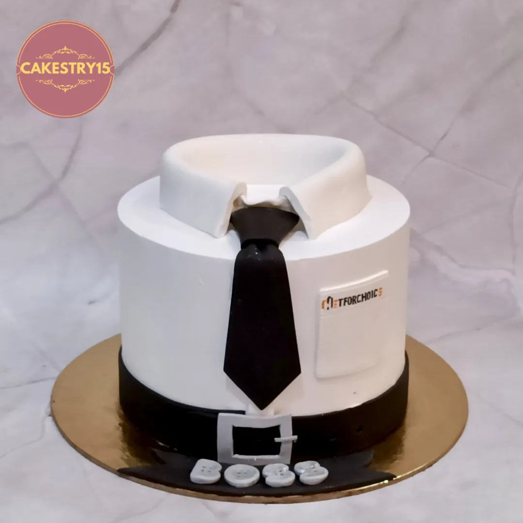 Premium eggless cakes featuring a corporate shirt theme design for birthday cake and theme cake Noida celebrations