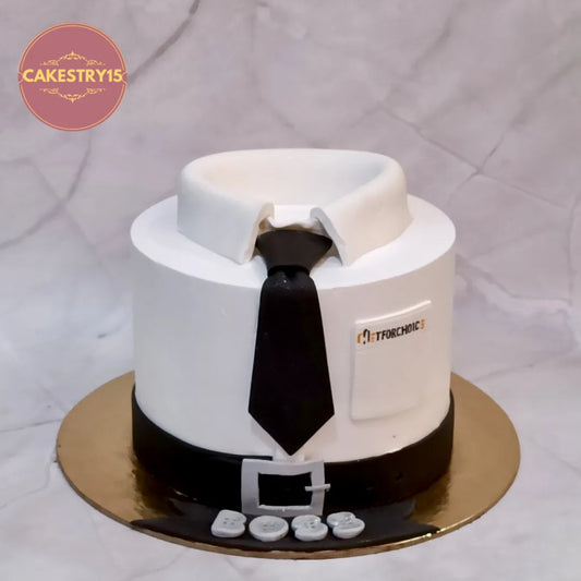 Premium eggless cakes featuring a corporate shirt theme design for birthday cake and theme cake Noida celebrations