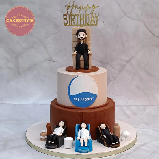 Corporate Spa Theme Birthday Cake featuring premium eggless cakes with spa-inspired details, handcrafted as a custom theme cake Noida customers love for workplace celebrations.