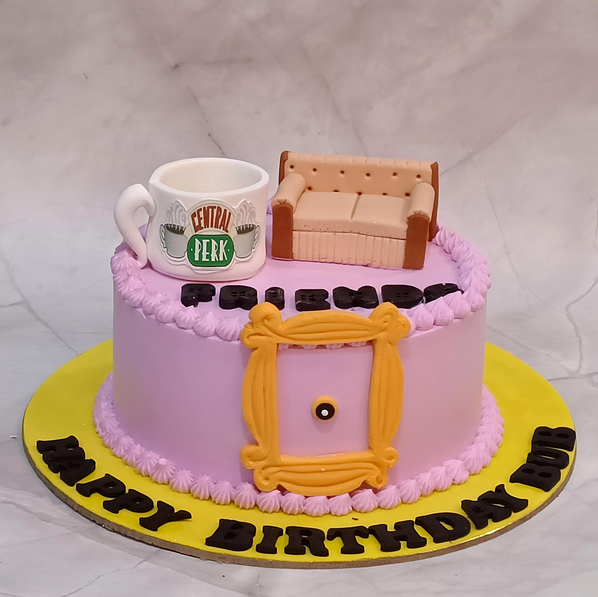 Friends theme kids birthday cake inspired by the iconic comedy show, handcrafted as a theme cake Noida using premium eggless cakes.