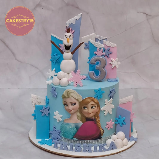 Frozen kids birthday cake theme cake Noida featuring eggless cakes with princess design for girls