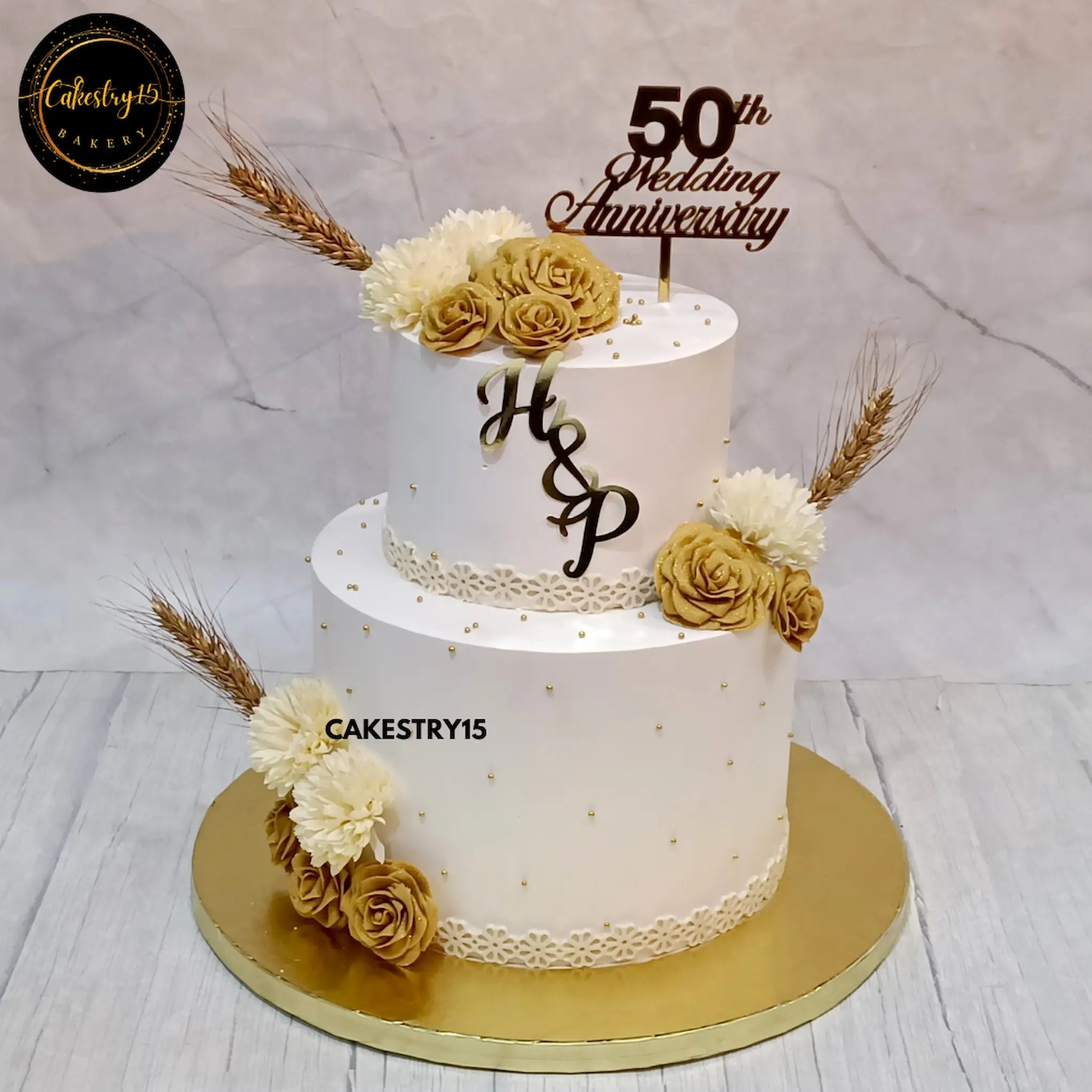 Single tier 50th wedding anniversary cakes 60 photos - Astyledwedding.com Single tier 50th wedding anniversary cakes 60 photos - Astyledwedding.com