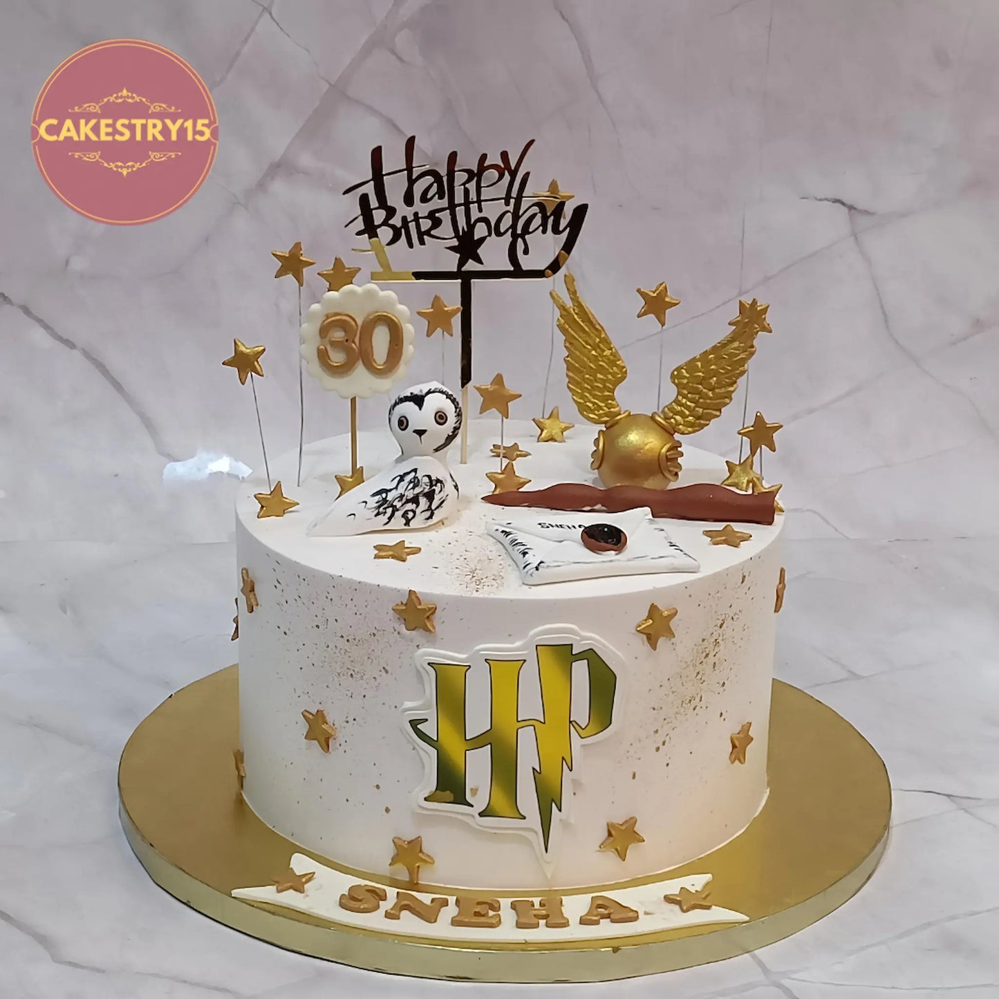 Harry Potter theme chocolate birthday cake 2kg eggless custom cake Noida Cakestry15