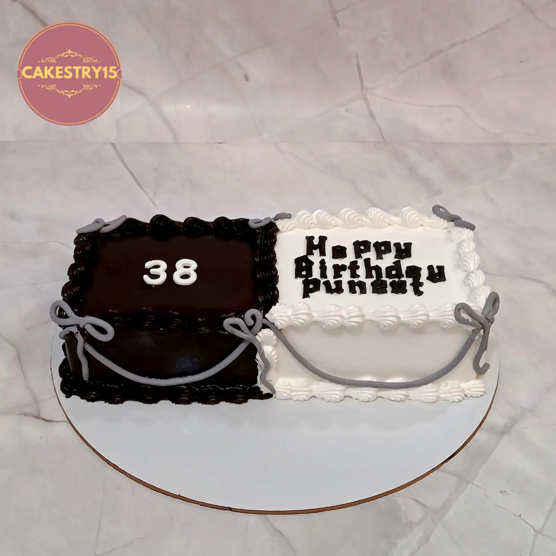 Rectangular kids birthday cake designed as a theme cake Noida with choco vanilla layers, made as premium eggless cakes