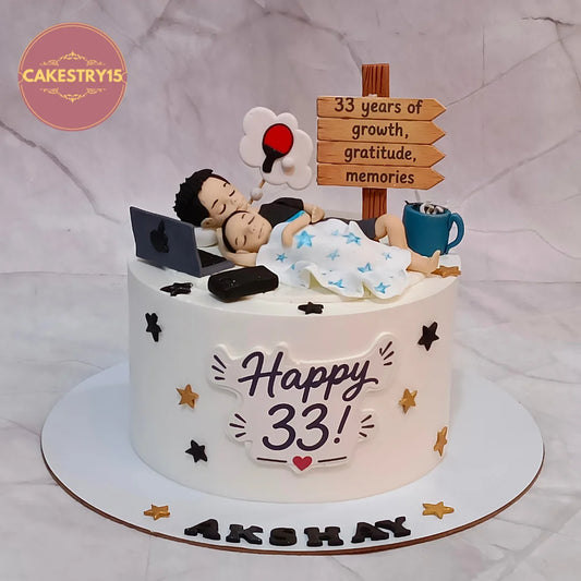 Mens birthday cake designed as a personalised kids birthday cake style with a theme cake Noida concept from our eggless cakes.