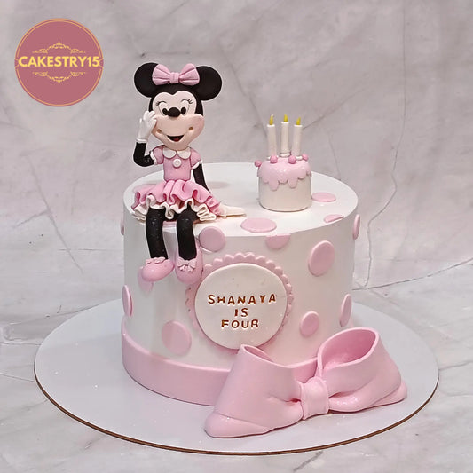 Minnie Mouse kids birthday cake theme cake Noida from Cakestry15 featuring eggless cakes design for 4th birthday celebration