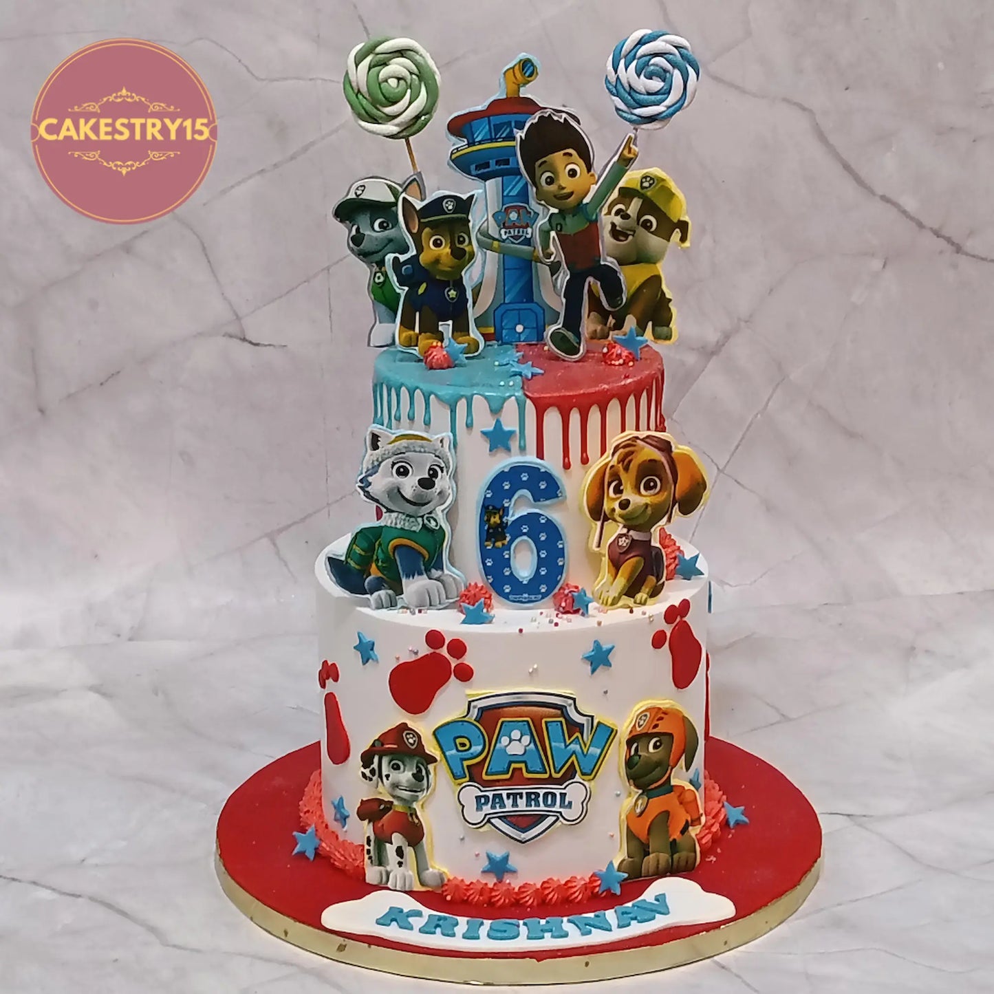 Paw Patrol themed kids birthday cake, premium theme cake Noida from eggless cakes collection perfect for custom cakes for kids