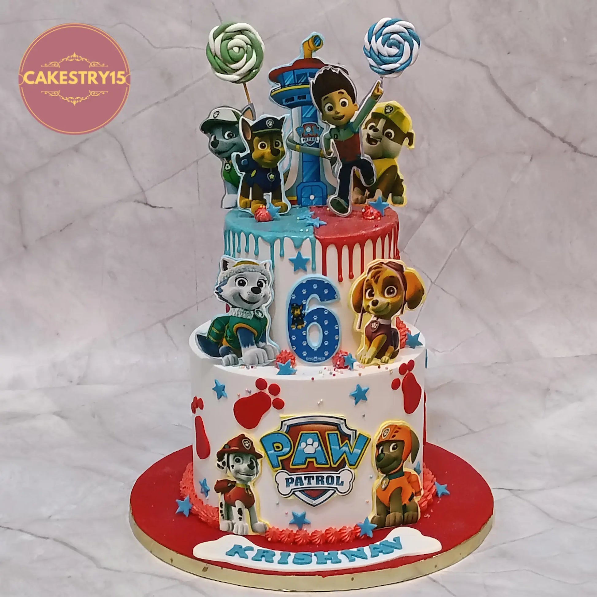 Paw Patrol themed kids birthday cake, premium theme cake Noida from eggless cakes collection perfect for custom cakes for kids