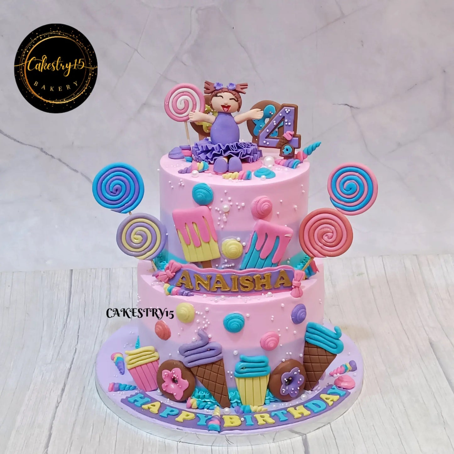 Princess Candyland kids birthday cake, theme cake Noida, premium eggless cakes for girls