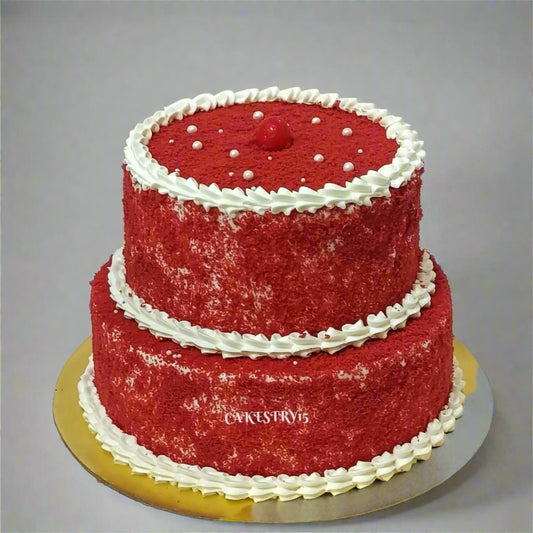 3kg red velvet two-tier corporate cake with mascarpone cream from Cakestry15