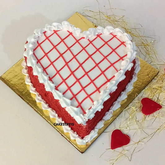 Heart-shaped red velvet cake with mascarpone layers by Cakestry15