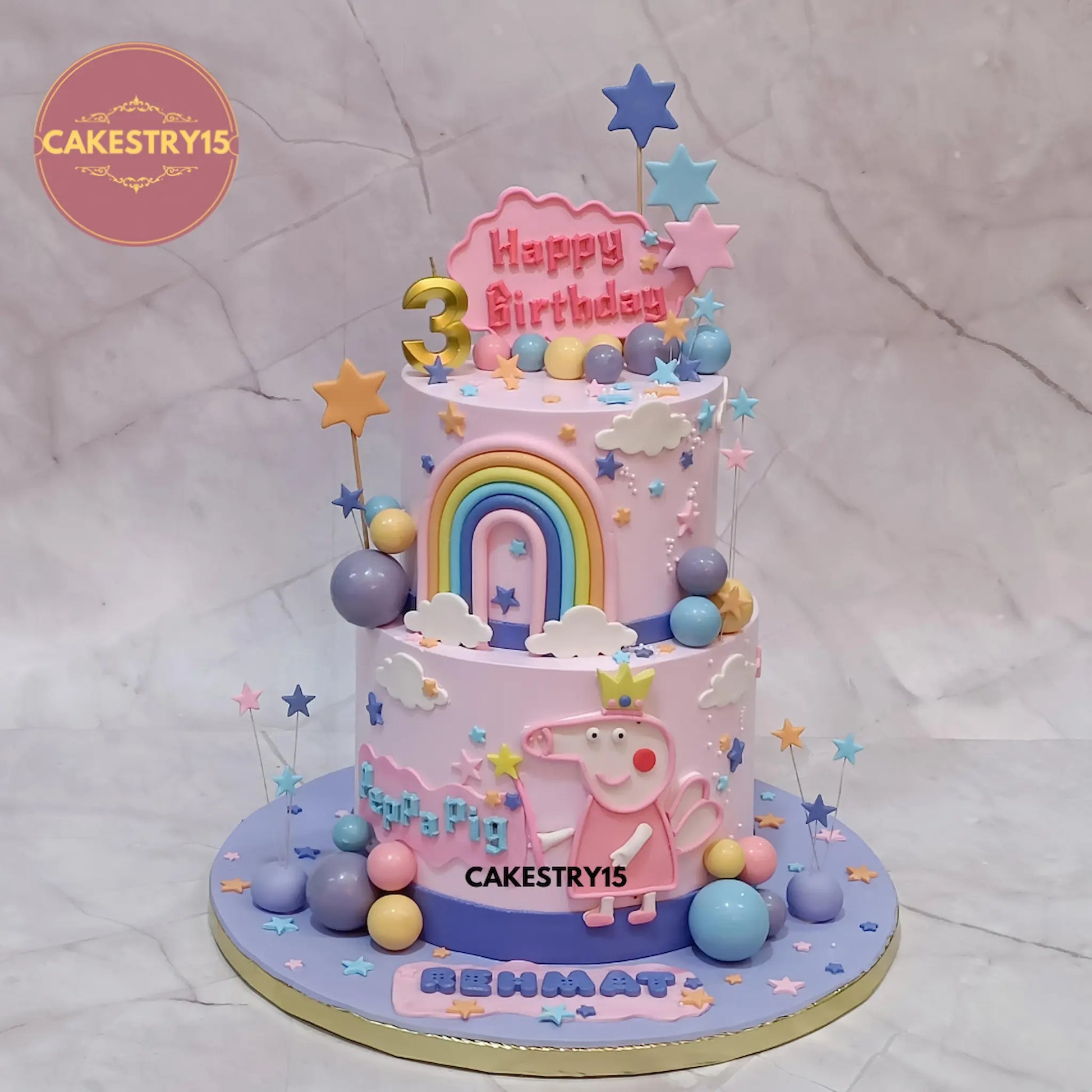 3kg choco vanilla Peppa Pig theme cake for kids birthday by Cakestry15 in Noida