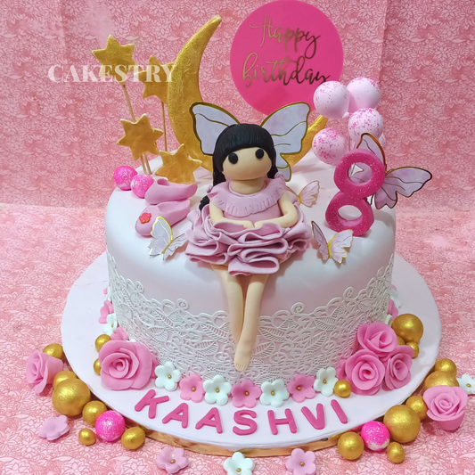 Doll Theme 2.5kg pineapple birthday  Cake by ccakestry15,noida,cake full image