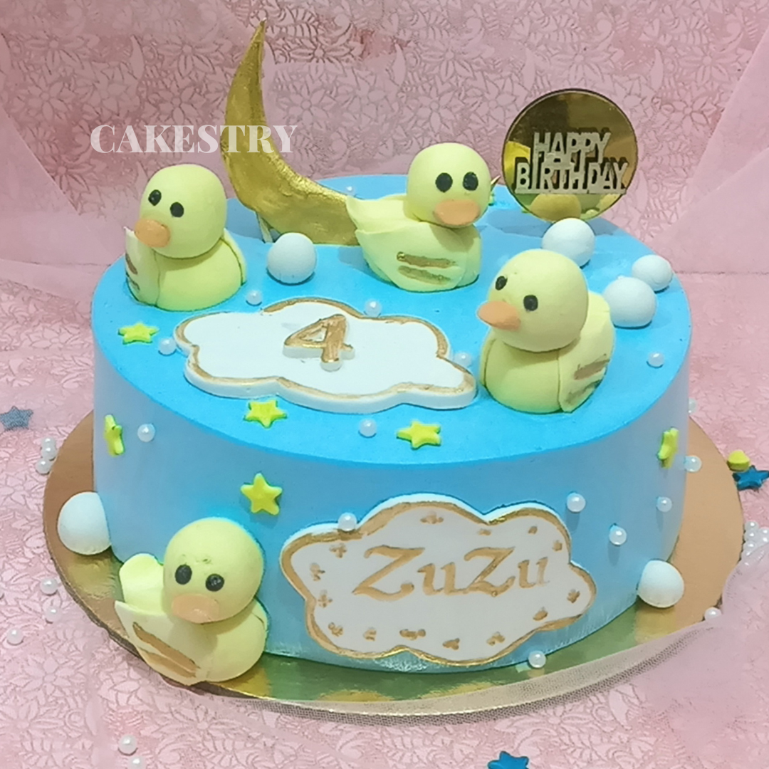 Duck Family Theme 1kg Cake,cakestry15,noida,cake full image