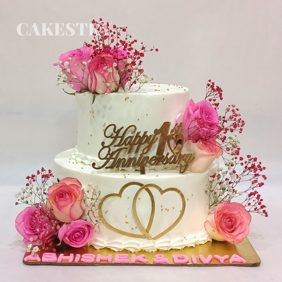 Happy Anniversary 2 Tier 3kg  Chocolate Cake by cakestry15 noida,cake full image