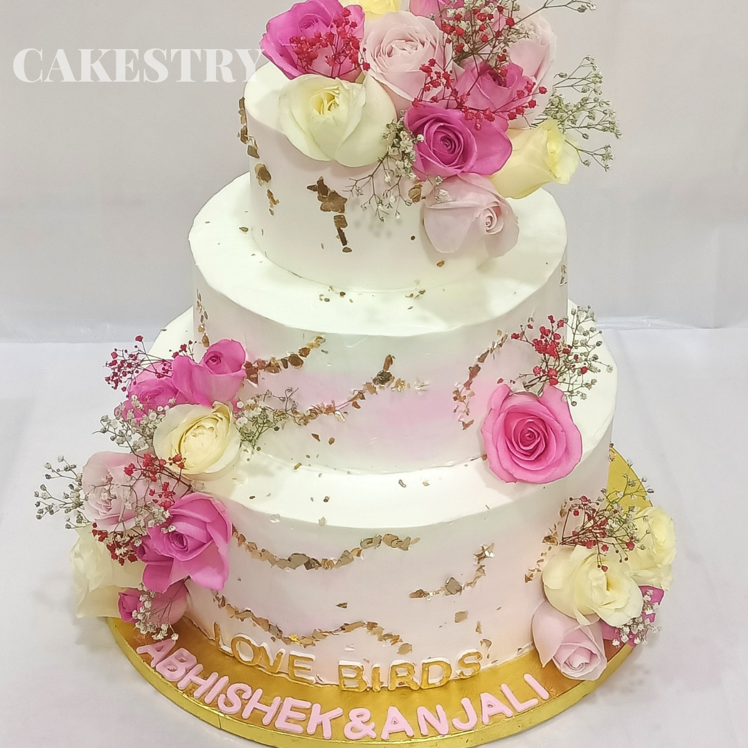 Happy Anniversary 3 Tier 5kg  Pineapple Cake by cakestry15,noida,top angle image