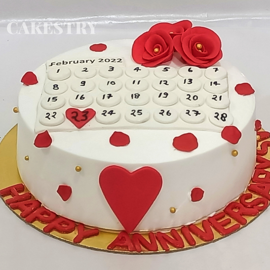 Happy Anniversary Date 1kg Chocolate Cake by cakestry15noida,cake close up image