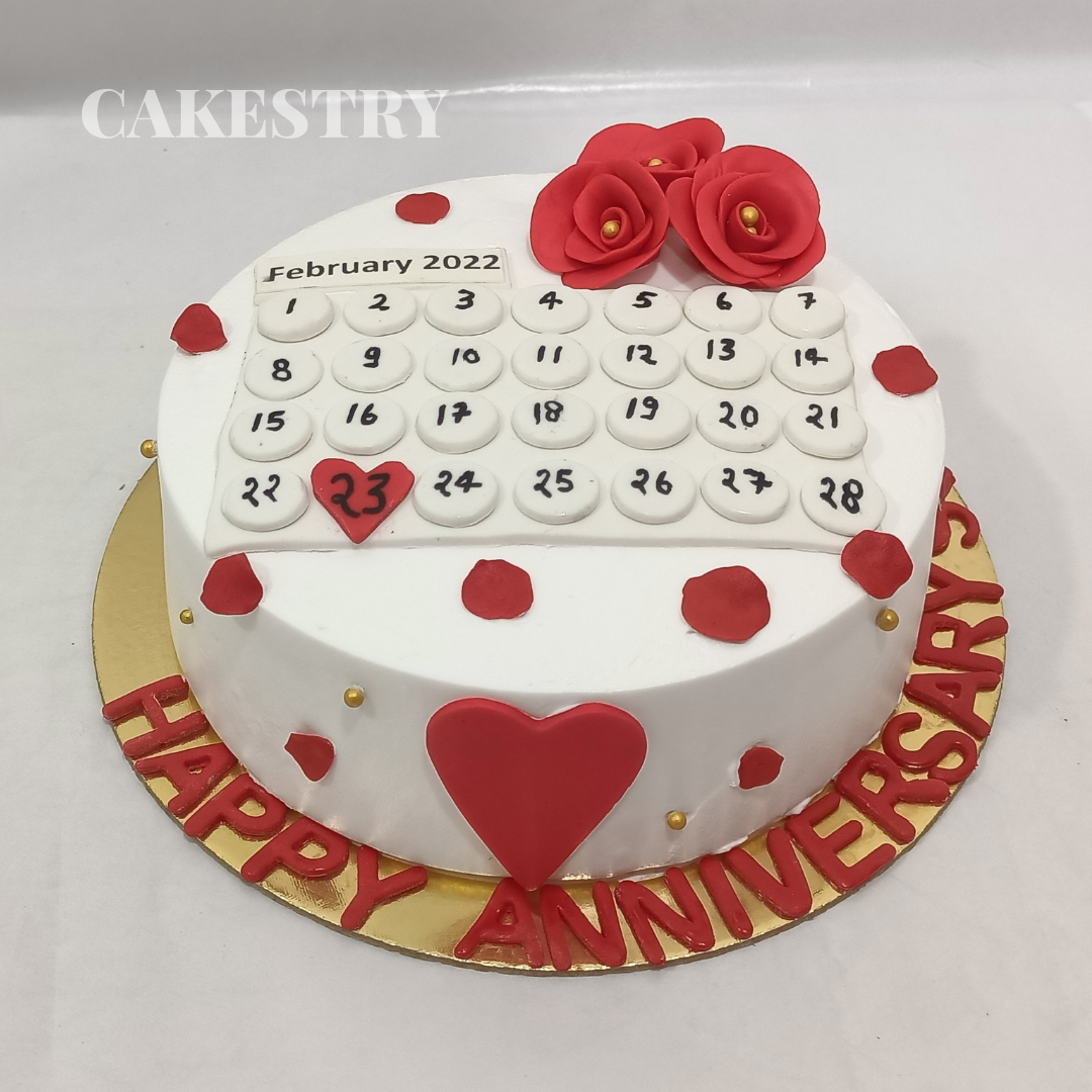 Happy Anniversary Date 1kg Chocolate Cake by cakestry15noida,cake full image