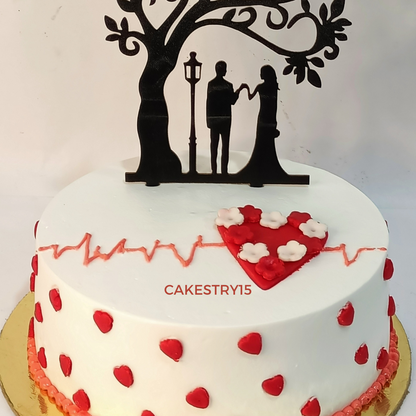 Happy Anniversary Heart 1kg vanilla Cake by cakestry15,noida,eggless bakery,cake zoom in image