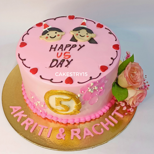 Happy Anniversary Just Us 1kg Butterscotch Cake by cakestry15,noida,cake full image