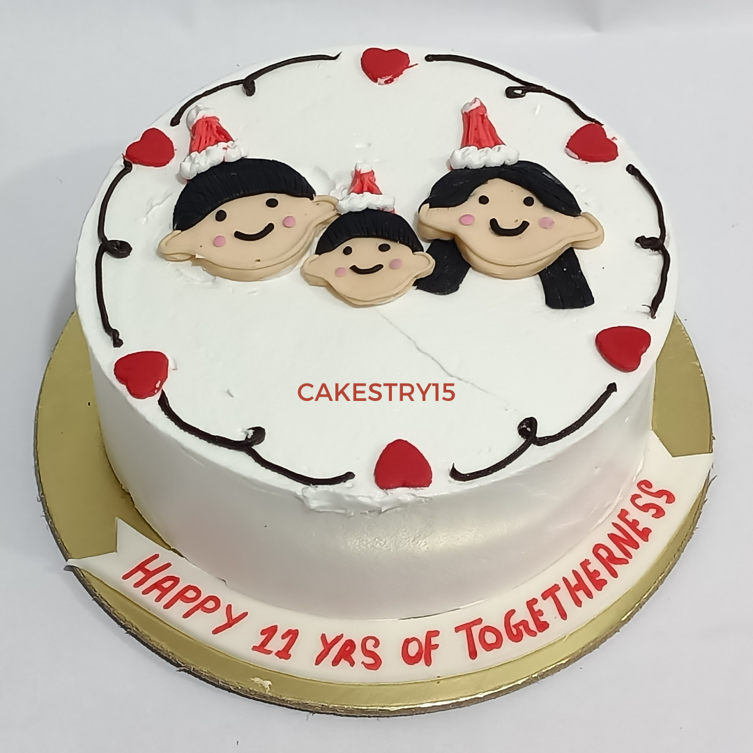 Happy Anniversary Love 1kg black forest Cake by cakestry15,noida,cake pic top angle image