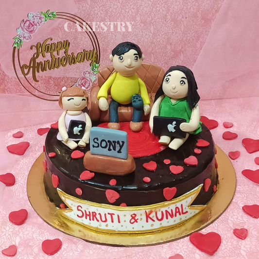 Happy Anniversary Party 1kg Chocolate Cake by cakestry15,noida,cake full image