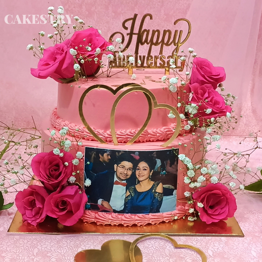 Happy Anniversary Photo 3kg Chocolate Cake by cakestry15,noida,cake front full image