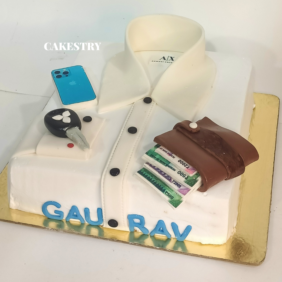 Men In White Theme 2kg  pineapple Cake by cakestry15,noida,cake full image right angle