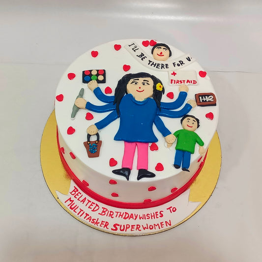 Multi Tasker Theme 1kg strawberry birthday Cake by cakestry15,noida,cake full image