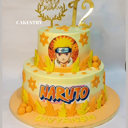 Naruto Theme 3kg black forest birthday Cake,cakestry15,noida,cake full image