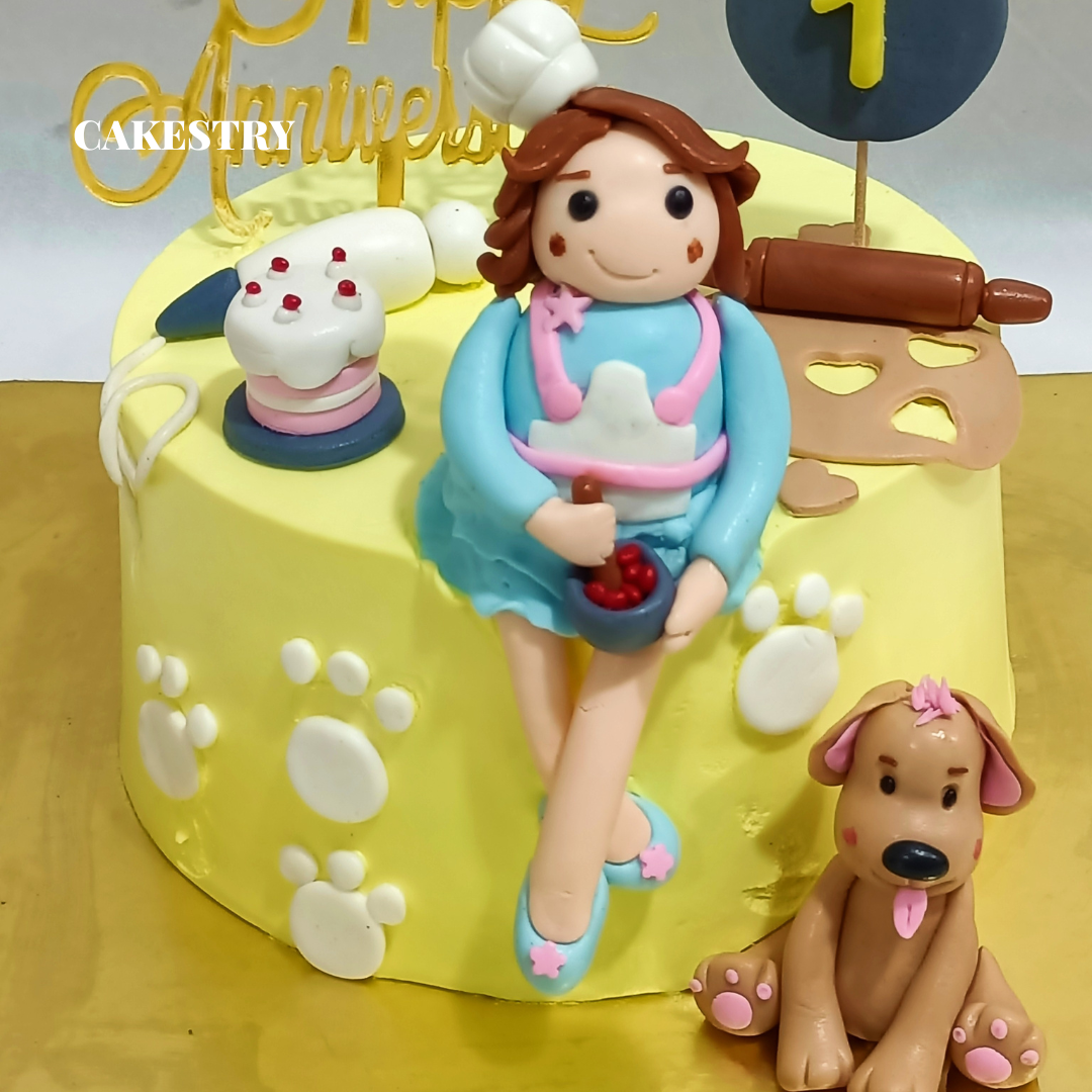 Princess Anniversary 1kg chocolate Cake by cakestry15,noida,cake close  up image