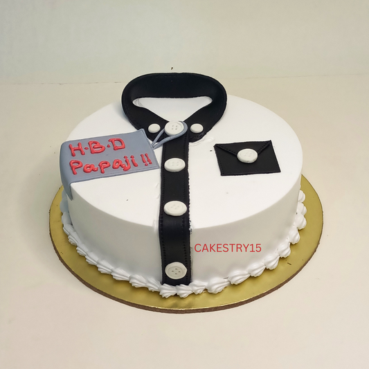 Shirt Mens 1kg butterscotch birthday Cake by cakestry15,noida,cake full image