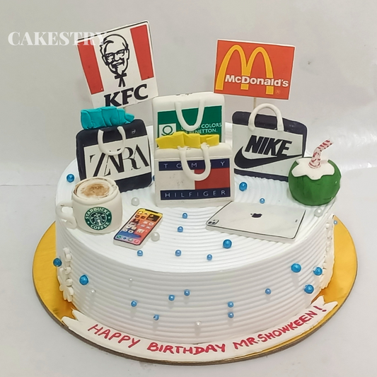 Shopaholic Mens Theme 1kg chocolate,birthday Cake by cakestry15,noida,cake full image