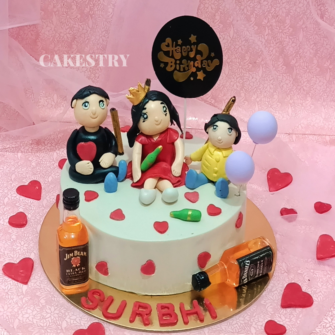 Whisky Party 1kg butterscotch birthday Cake by cakestry15 noida,cake full image