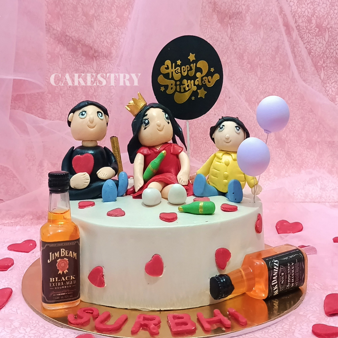 Whisky Party 1kg butterscotch birthday Cake by cakestry15 noida,cake zoom in image