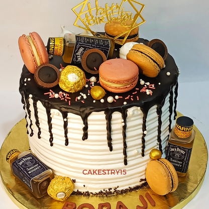 Whisky Theme Macron 2kg birthday Cake by cakestry15,noida,cake zoom in image